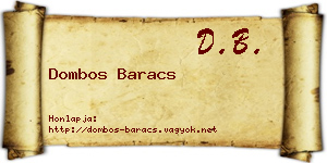 Dombos Baracs névjegykártya